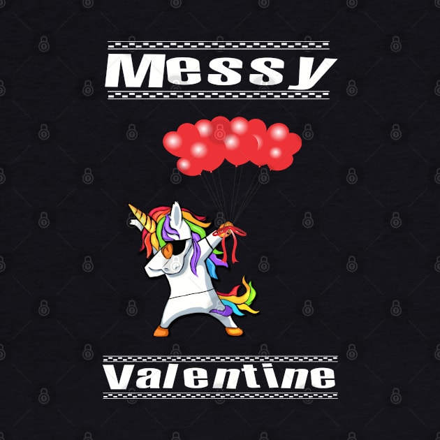 Messy Dabbing Unicorn Valentines Day Gift For Men Women Kids by familycuteycom